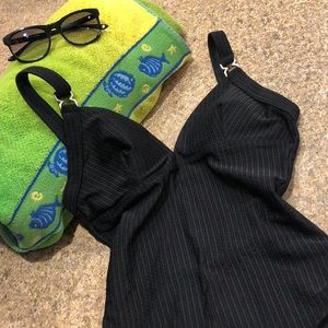 Vintage Body I.D. Black One Piece Swim Suit Size 8 Worn GUC